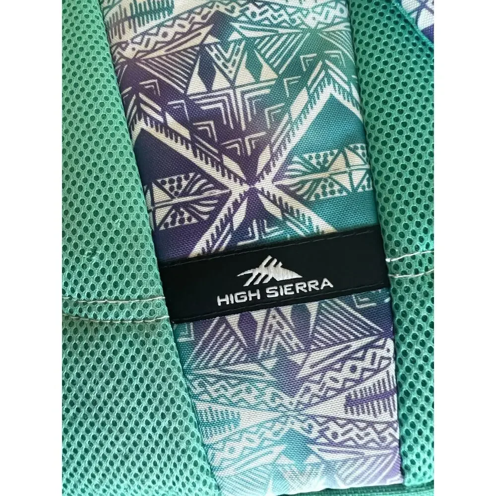 High Sierra Backpack in Aqua Blue Green Purple Hiking School Travel Laptop Gym‎